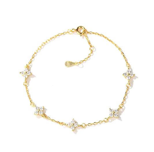 Dainty Flower 925 Silver Bracelet