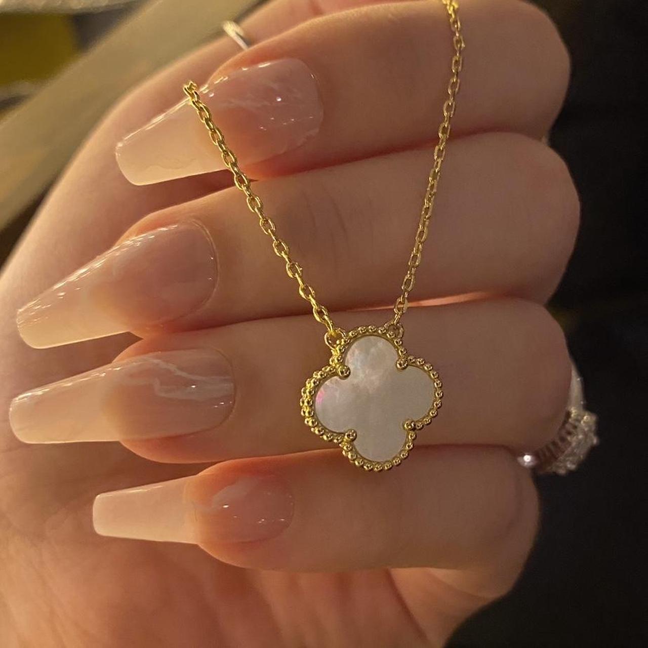 18k Gold Vermeil Pavé Clover Necklace