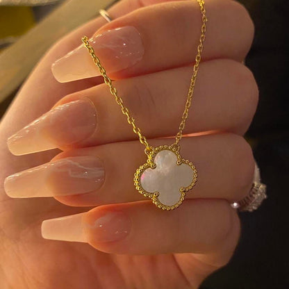 18k Gold Vermeil Pavé Clover Necklace